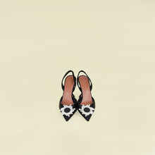 Amina Muaddi Black Begum Satin Sling Pumps 37