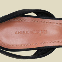 Amina Muaddi Black Begum Satin Sling Pumps 37