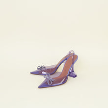 Amina Muaddi Purple Rosie Crystal Slingback Pumps 40.5