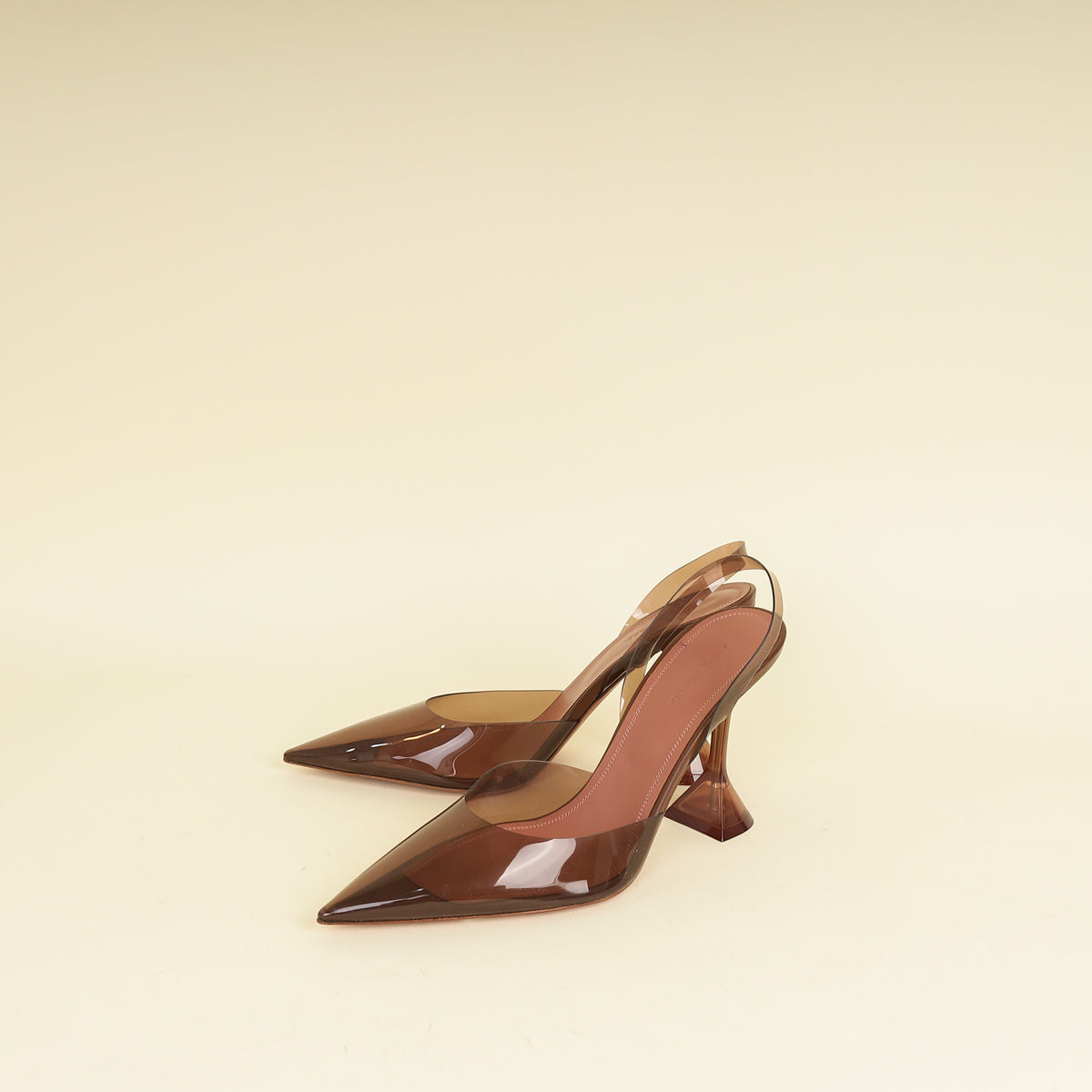Amina Muaddi Mocha Holli Glass Sling 41