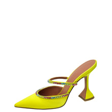 Amina Muaddi Citine Satin Gilda Mule 38.5