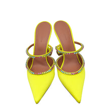 Amina Muaddi Citine Satin Gilda Mule 38.5