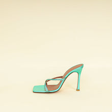 Amina Muaddi Metallic Caribbean Adriana Crystal Mules Sandal 39