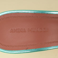 Amina Muaddi Metallic Caribbean Adriana Crystal Mules Sandal 39