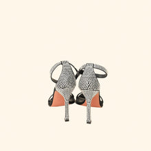 Amina Muaddi Black Kim Crystal Sandal 37.5