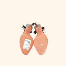 Amina Muaddi Black Kim Crystal Sandal 37.5