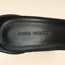 Amina Muaddi Black Kim Crystal Sandal 37.5