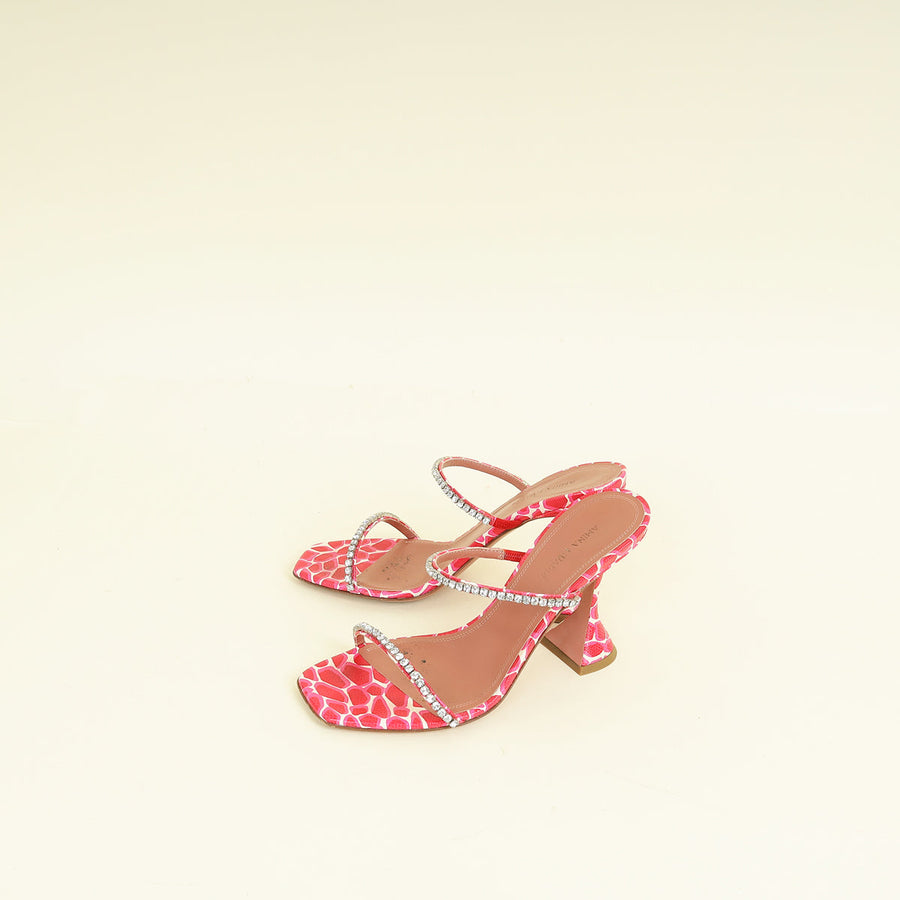 Amina Muaddi Multicolor Gilda Crystal Sandal 37