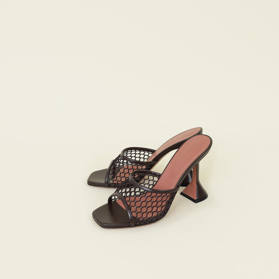Amina Muaddi Mocha Lupita Net Mules 38