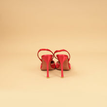 Amina Muaddi Roman Red Satin Camelia Sling 105 Pumps 38
