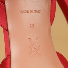 Amina Muaddi Roman Red Satin Camelia Sling 105 Pumps 38