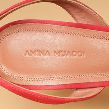 Amina Muaddi Roman Red Satin Camelia Sling 105 Pumps 38