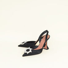 Amina Muaddi Black Satin Begum Sling Pumps 41