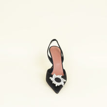 Amina Muaddi Black Satin Begum Sling Pumps 41