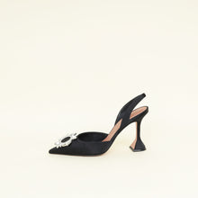 Amina Muaddi Black Satin Begum Sling Pumps 41