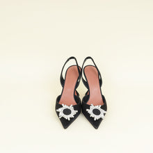 Amina Muaddi Black Satin Begum Sling Pumps 41