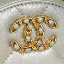 Chanel Metallic Gray 19 Round Mini Clutch w/ Chain