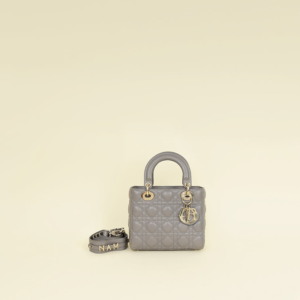 Christian Dior Gray My ABCDior Lady Dior Small Bag