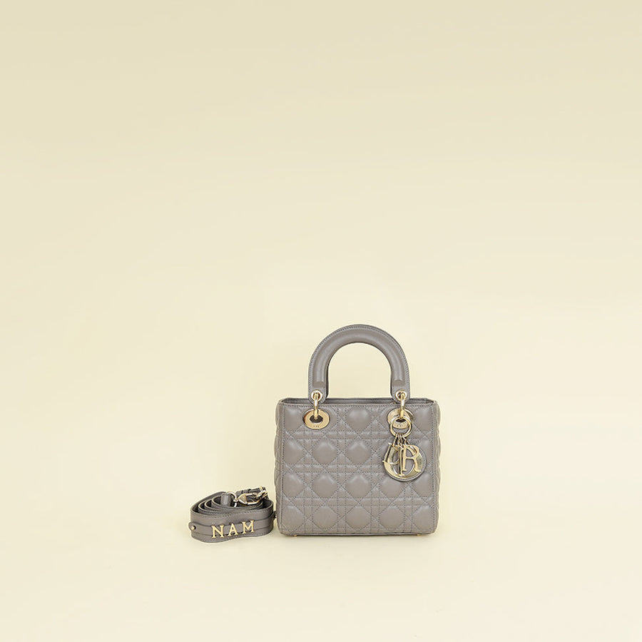 Christian Dior Gray My ABCDior Lady Dior Small Bag