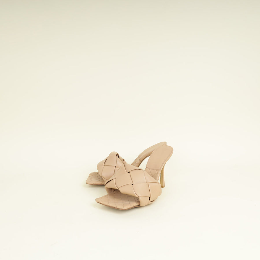 Bottega Veneta Beige Lido Mule Sandals 38.5