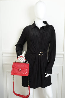 Bvlgari Red Serpenti Diamond Blast Flap Shoulder Bag