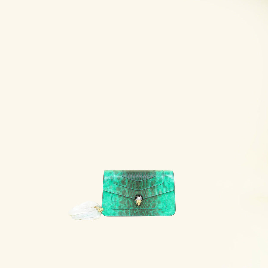 Bvlgari Green Serpenti Forever Chain Wallet