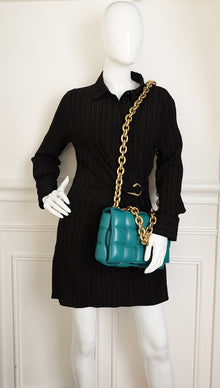 Bottega Veneta Teal Padded Chain Cassette Bag