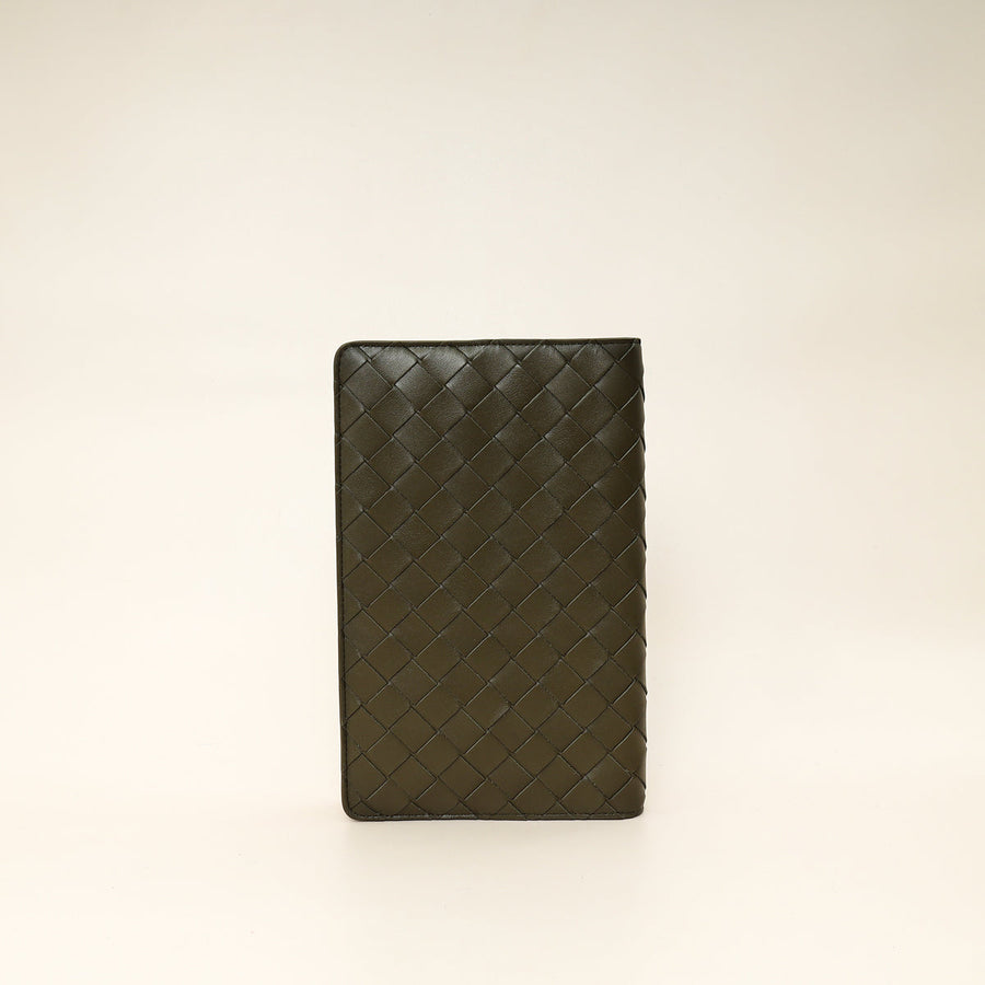 Bottega Veneta Kaki Intrecciato Notebook Medium Cover