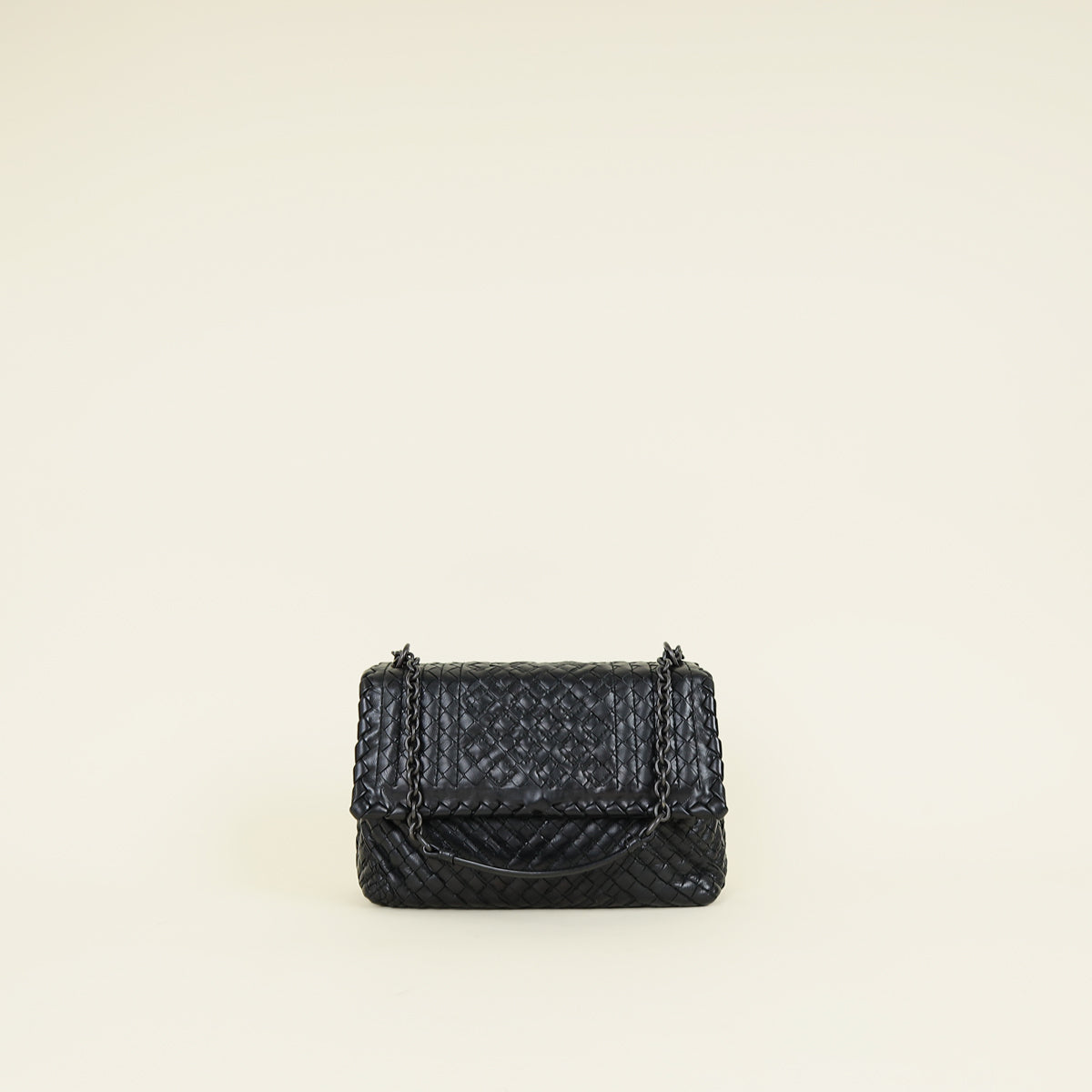 Bottega Veneta Black Intrecciato Olimpia Stitches Shoulder Bag