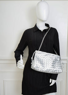 Bottega Veneta Metallic Silver Dustbag Notte Bag