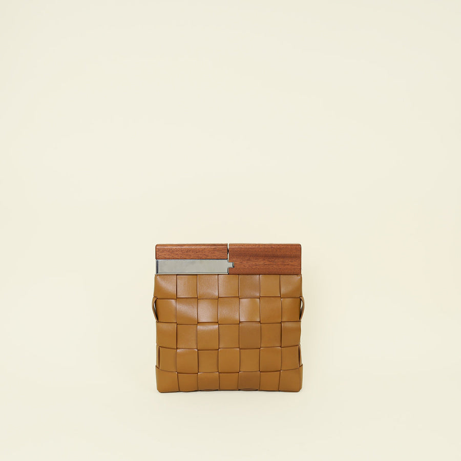Bottega Veneta Brown The Snap Clutch Bag
