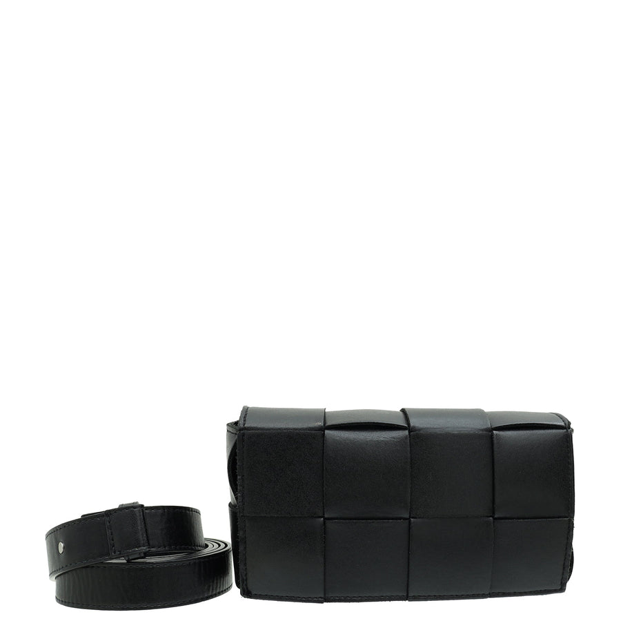 Bottega Veneta Black Cassette Convertible Belt Bag