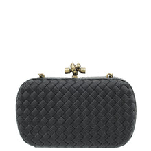 Bottega Veneta Black Knot Intrecciato Silk Chain Clutch Bag