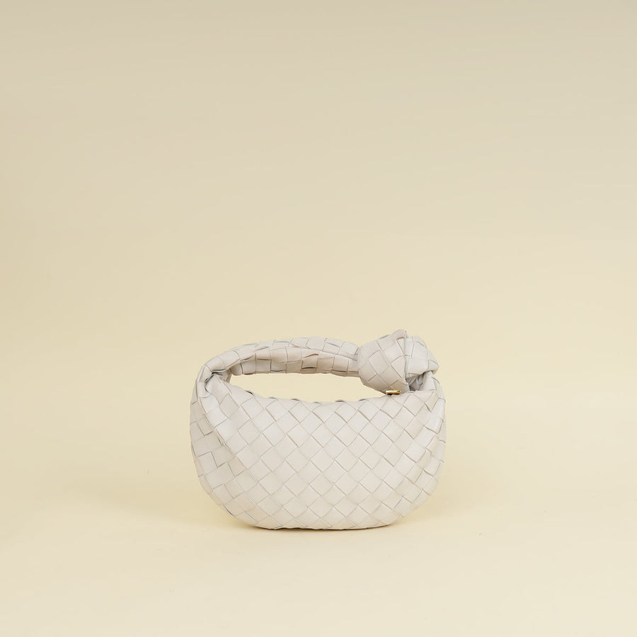 Bottega Veneta White Intrecciato Mini Jodie Bag