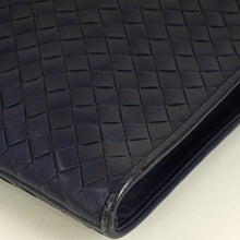 Bottega Veneta Blue Intrecciato Document/Laptop Case