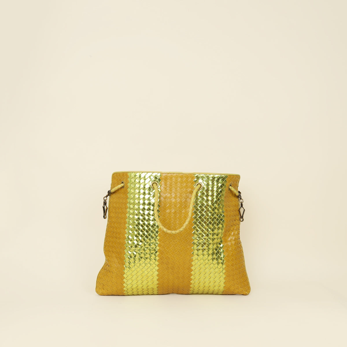 Bottega Veneta Bicolor Intrecciato Drawstring Tote Bag