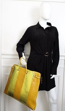 Bottega Veneta Bicolor Intrecciato Drawstring Tote Bag