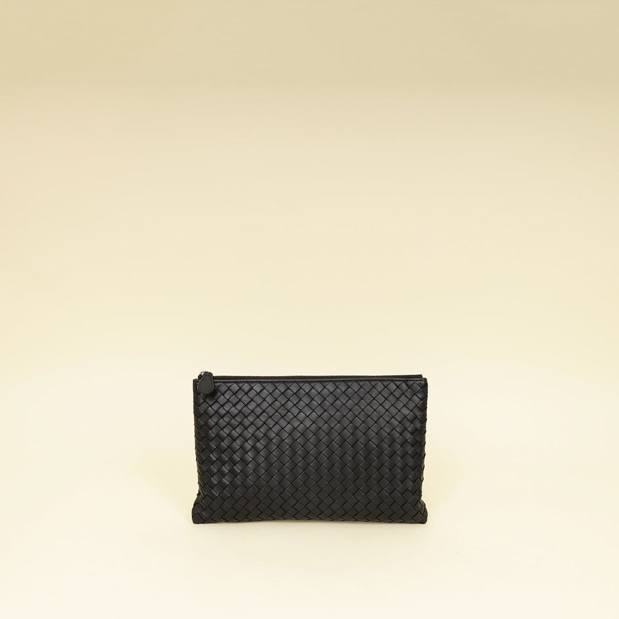 Bottega Veneta Black Intrecciato Pouch