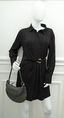 Bottega Veneta Dark Grey Intrecciato Gemelli Bag