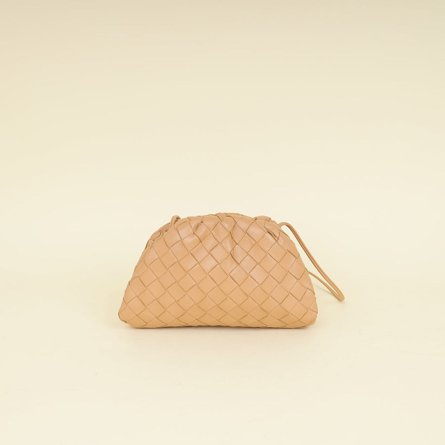 Bottega Veneta Nude Intrecciato Nappa Mini Pouch
