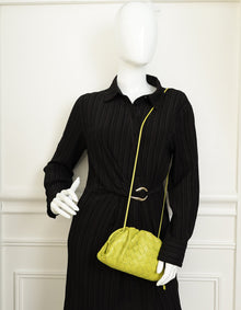 Bottega Veneta Lime Green Intrecciato Mini Pouch