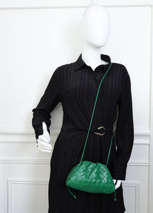 Bottega Veneta Green Intrecciato Leather Mini Pouch Bag