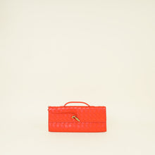 Bottega Veneta Orange Red Intrecciato Nappa Andiamo Clutch