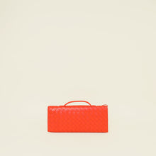 Bottega Veneta Orange Red Intrecciato Nappa Andiamo Clutch