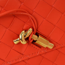 Bottega Veneta Orange Red Intrecciato Nappa Andiamo Clutch