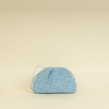 Bottega Veneta Light Blue Curly Raffia Mini Pouch Bag