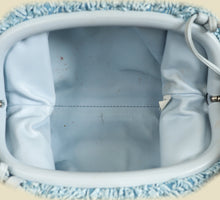 Bottega Veneta Light Blue Curly Raffia Mini Pouch Bag