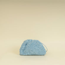 Bottega Veneta Light Blue Curly Raffia Mini Pouch Bag
