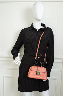 Bottega Veneta Coral Orange Mini Piazza Top Handle Bag
