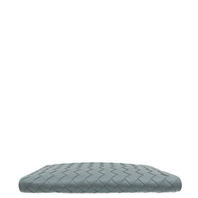 Bottega Veneta Grey Intrecciato Nappa Half Zip Pouch